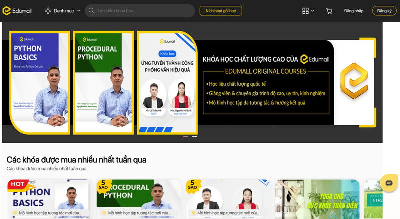 Website bán khóa học online Edumall