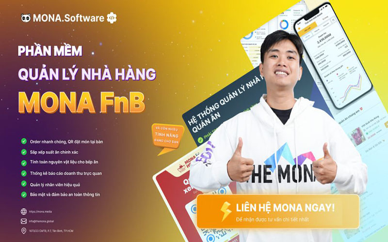 phần mềm vận hành nhà hàng MONA